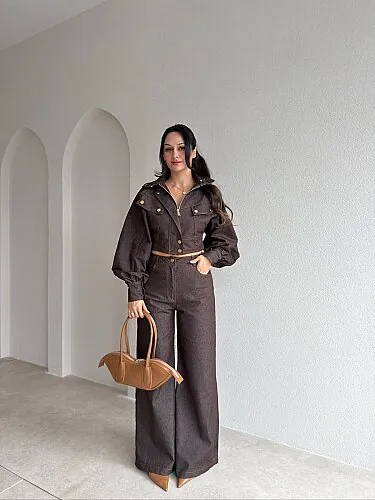 DAWOS Denim Takım 4310 - Acı Kahve - Mooi Butik