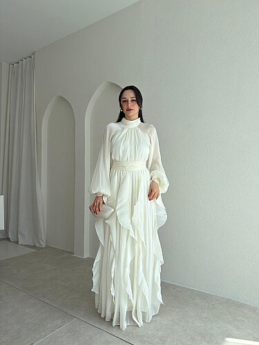 DELENA Elbise 8566 - Beyaz 