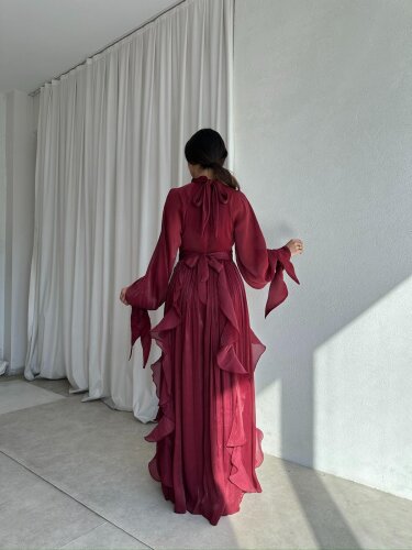 DELENA Elbise 8566 - Bordo - 4