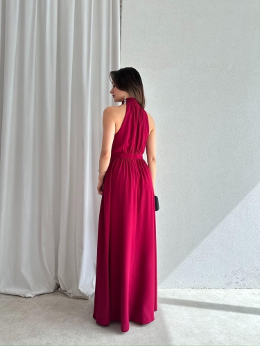 DİDEROT Maxi Elbise 9045 - Bordo - 4