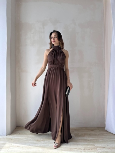 DİDEROT Maxi Elbise 9045 - Acı Kahve - 3