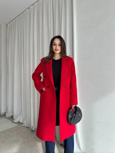 DOLCE Kaşe Kaban 8749 - Kırmızı - 2
