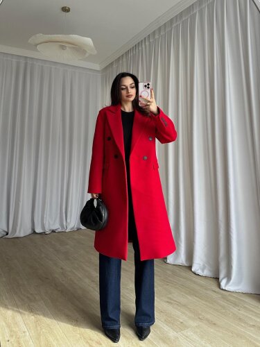 DOLCE Kaşe Kaban 8749 - Kırmızı - 3