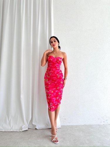 Drapeli Midi HOLİNESS Elbise 4924 · 2