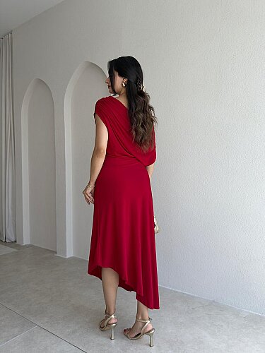 EDEL Midi Elbise 4103 - Kırmızı - 4