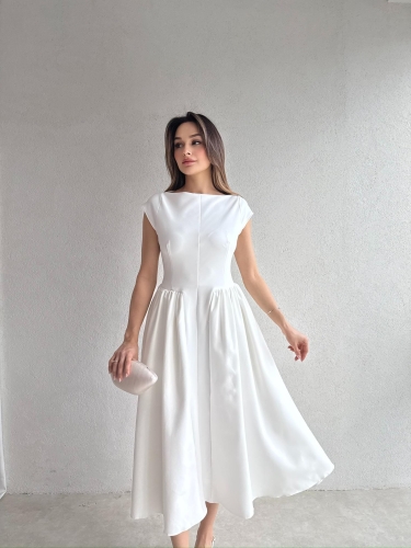 ELLİOT Midi Elbise 7488 - Beyaz - 1