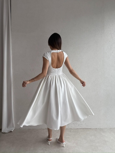 ELLİOT Midi Elbise 7488 - Beyaz - 5