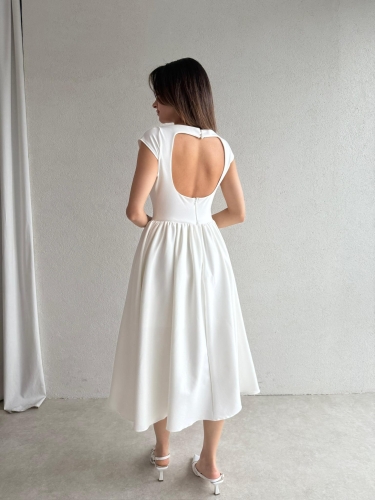 ELLİOT Midi Elbise 7488 - Beyaz - 2