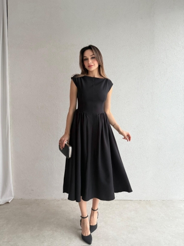 ELLİOT Midi Elbise 7488 - Siyah - 4