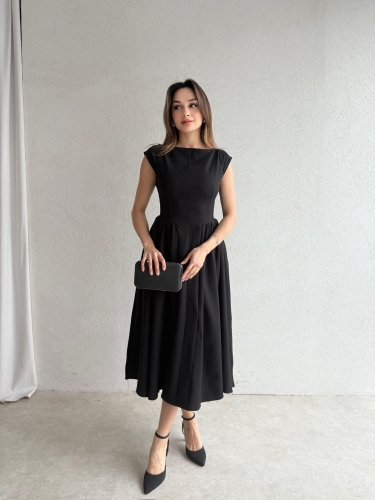 ELLİOT Midi Elbise 7488 - Siyah - 5