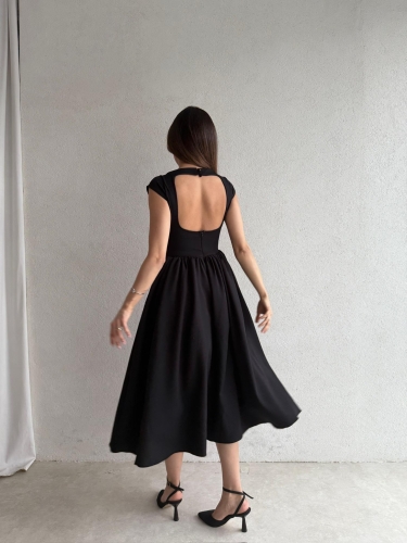 ELLİOT Midi Elbise 7488 - Siyah - 6