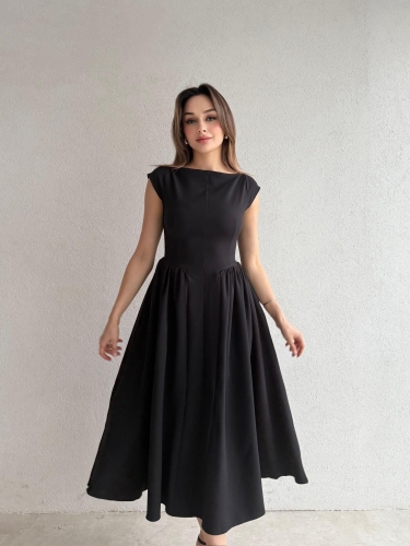 ELLİOT Midi Elbise 7488 - Siyah - 3