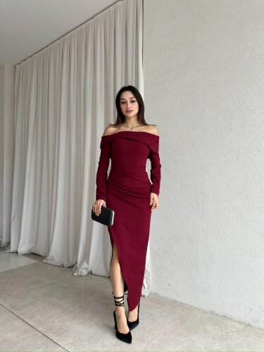 EMİLİA Maxi Elbise 4210 - Bordo - 2