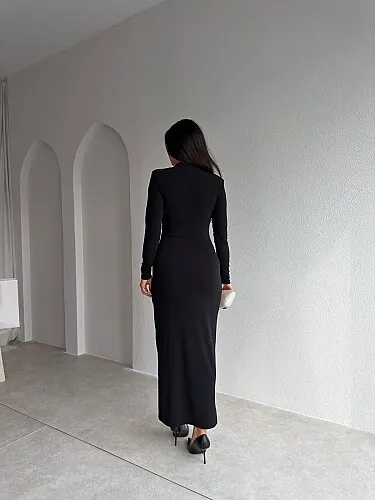 ESTRELLA Midi Elbise 4356 - Siyah - 3