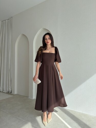 FABİAN Midi Elbise 4459 - Acı Kahve 