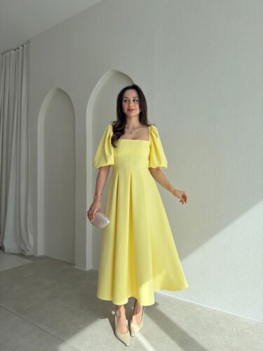 FABİAN Midi Elbise 4459 - Sarı 