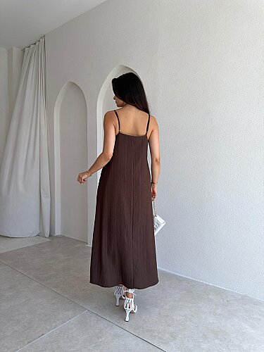 FAYRE Midi Elbise 3758 - Acı Kahve - 3