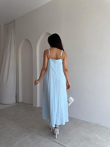 FAYRE Midi Elbise 3758 - Bebe Mavisi - 3