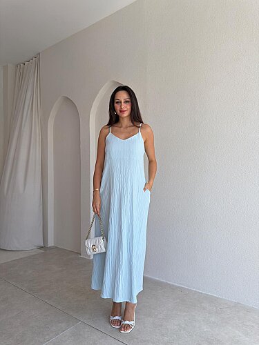 FAYRE Midi Elbise 3758 - Bebe Mavisi - 2