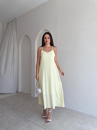 FAYRE Midi Elbise 3758 - Sarı - 1