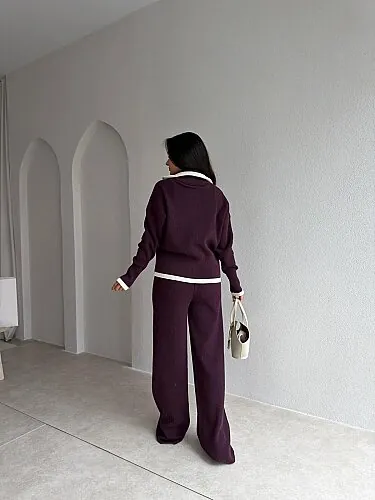 FELİZ Triko Takım 4372 - Mürdüm - 3