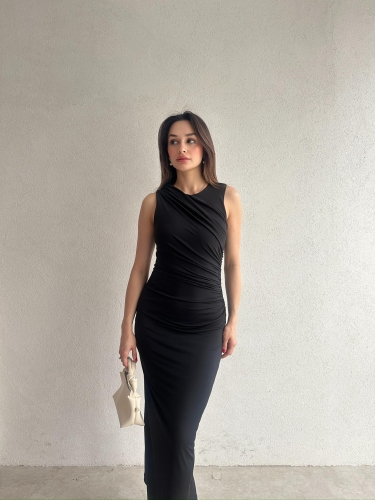 FELLER Maxi Elbise 5074 - Siyah - 1