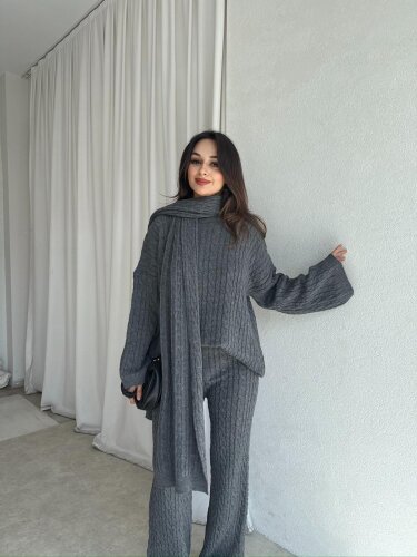 FEMME Takım 8443 - Gri - 1