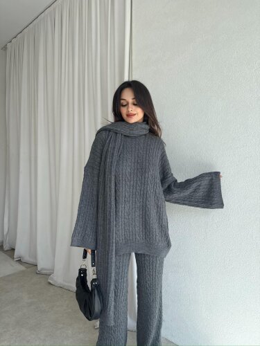 FEMME Takım 8443 - Gri - 4