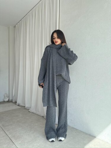 FEMME Takım 8443 - Gri - 2