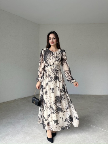FERGUSON Maxi Elbise 0013 - Krem