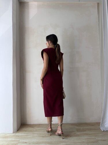 FOSTER Midi Elbise 8275 - Bordo - 3