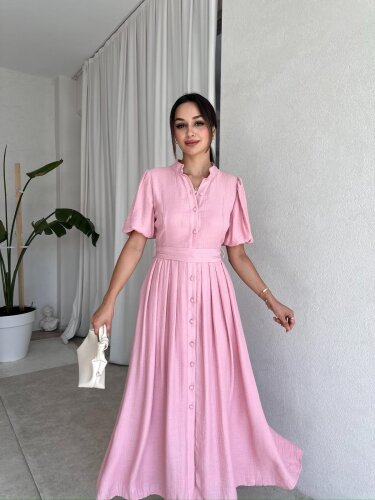 FRİDA Midi Elbise 7863 - Pembe 