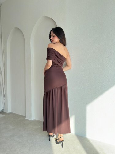 GALLER Midi Elbise 9000 - Acı Kahve - 3