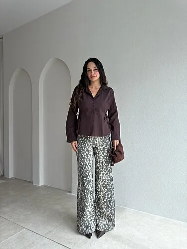 GENARO Bel Detaylı Gömlek 4193 - Acı Kahve - 2