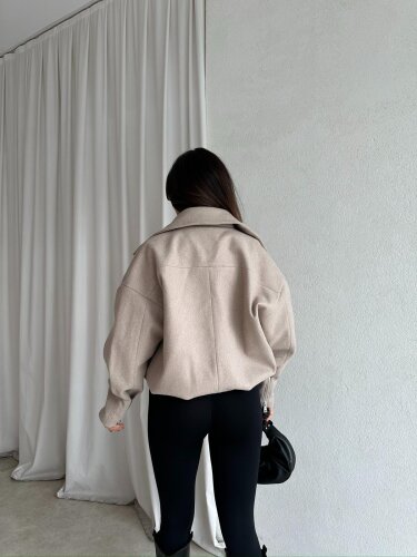 GİGİS Kaşe Crop Ceket 8698 - Krem · 5