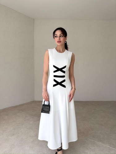 GİONO Maxi Elbise 8585 - Beyaz - 2