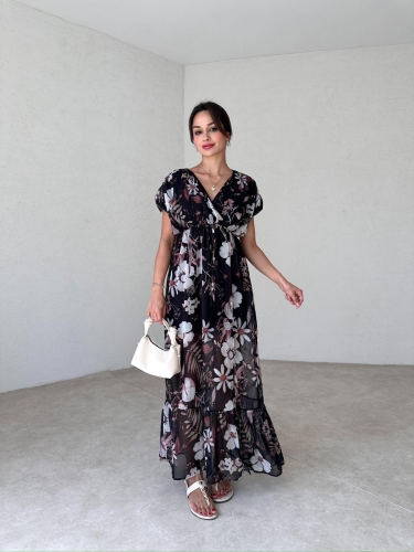 GLOSS Maxi Elbise 3787 - Siyah