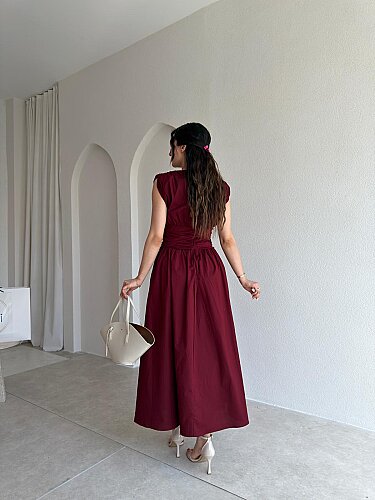 GOAT Midi Elbise 5512 - Bordo - 3