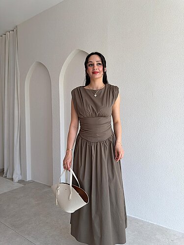GOAT Midi Elbise 5512 - Haki - 2