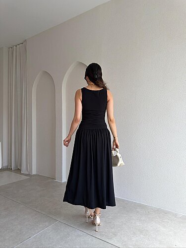GOBLİN Midi Elbise 5504 - Siyah - 3