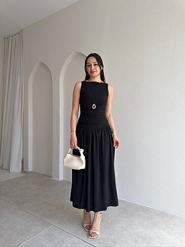 GOBLİN Midi Elbise 5504 - Siyah - 2