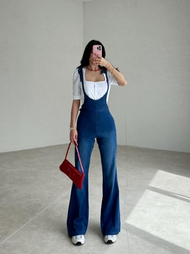 Gömlekli MOENA Denim Tulum 3765 - 3