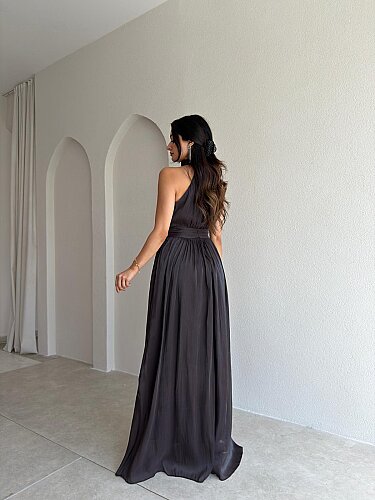 GRADYAN Maxi Elbise 6539 - Acı Kahve - 4