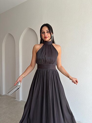 GRADYAN Maxi Elbise 6539 - Acı Kahve - 2