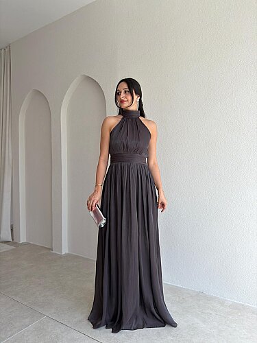 GRADYAN Maxi Elbise 6539 - Acı Kahve - 1