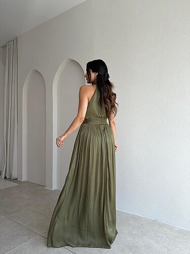GRADYAN Maxi Elbise 6539 - Haki - 4