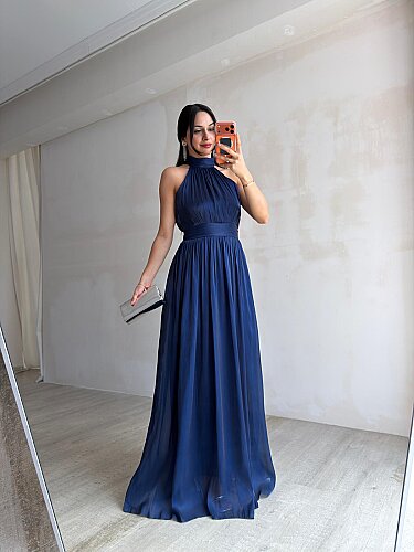 GRADYAN Maxi Elbise 6539 - Lacivert - 4