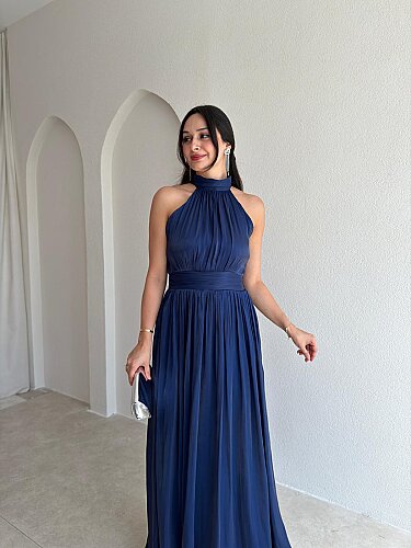 GRADYAN Maxi Elbise 6539 - Lacivert - 3