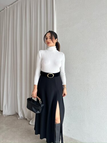 GRETA Midi Etek 8697 - Siyah - Mooi Butik
