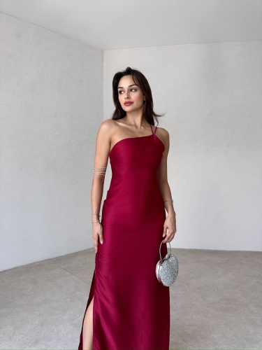 GUMBALL Maxi Elbise 2906 - Bordo - 1
